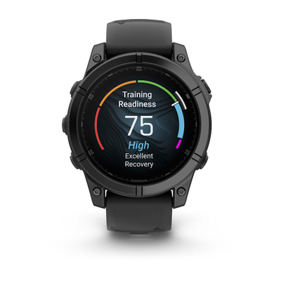 Умные часы Garmin Fenix E - 47 мм, AMOLED серый безель, черный силиконовый ремешок (010-03025-01)