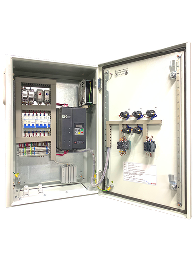 ЩИТ УПРАВЛЕНИЯ ВЕНТИЛЯТОРОМ VENTMATIC FC380-1-VR-V-M. ВСТРОЕННЫЙ ПЧ. 380В 3 ФАЗЫ