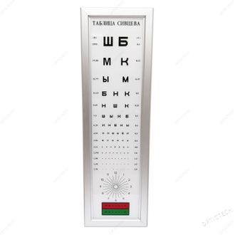 Таблица Сивцева для исследования остроты зрения с подсветкой