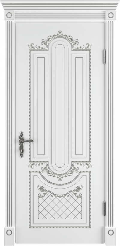 VFD. ALEXANDRIA 3D/  POLAR PS. АЛЕКСАНДРИЯ 3D/ БЕЛАЯ ЭМАЛЬ--ПАТИНА СЕРЕБРО. ПОЛОТНО ГЛУХОЕ