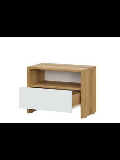 Дольче Тумба прикроватная Дуб золотой/Белый