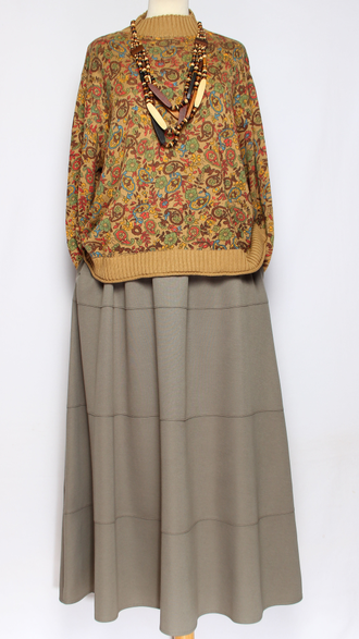 Джемпер ХЛОПОК "Восточный орнамент" горчица до р.52