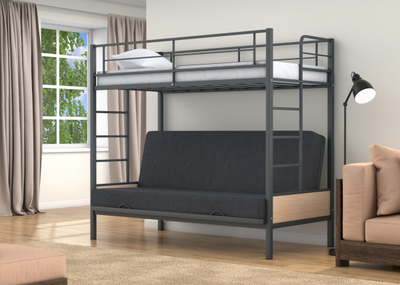 Двухъярусная кровать-диван Дакар 1 Серый (вставки Дуб молочный) фото 2