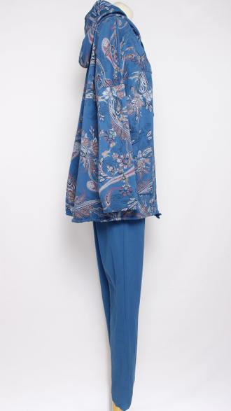 КОСТЮМ ХУДИ И БРЮКИ "МОЛНИЯ ВЬЮН" синий до 56р.