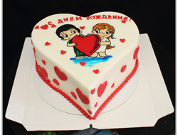 Торт в виде сердца Love is (3 кг.)