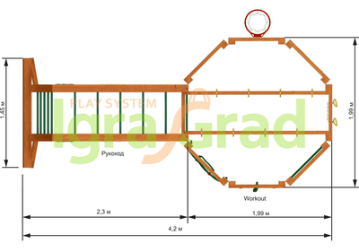 Спортивный комплекс IgraGrad "WorkOut с рукоходом"