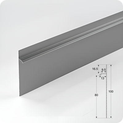 Теневой плинтус с подсветкой ПО-192 Серебро матовое