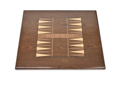 Oak Veneer with Custom Stain and Custom Printed Backgammon Gameboard