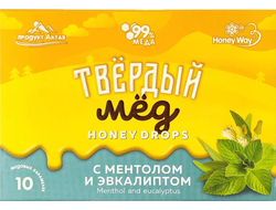 Мёд твёрдый с ментолом и эвкалиптовым маслом, 30г (Honey Way)