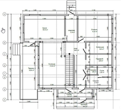 Двухэтажный каркасный дом с четырьмя спальнями 195м² (SK46)