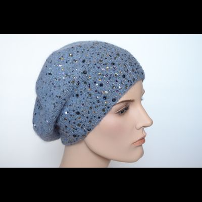 Женский берет стразы Сваровски Vizio Италия 6917 голубой