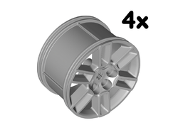 Wheel 56mm D. x 34mm Technic Racing Medium, 6 Pin Holes, Axle Hole, Open Spokes, Light Bluish Gray 4 шт (49294 / 6353795)