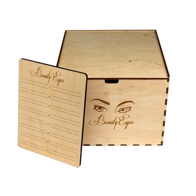 Лешбокс на 10 планшетов (натуральное дерево,ручная работа) Beauty eyes
