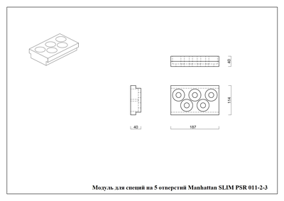Модуль для специй на 5 отверстий PSR 011-2-3 PearlArc
