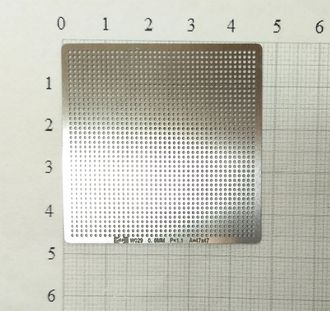 Трафарет BGA для реболлинга чипов универсальный, шаг 0.6мм., P=1.1, A=47x47