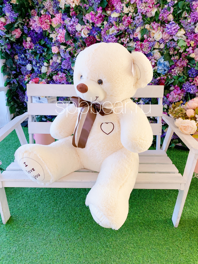 Большой плюшевый медведь 135 см бежевый Феликс