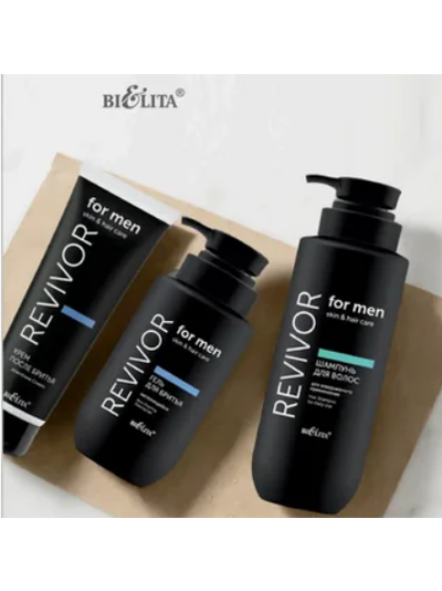 Гель-Душ-Шампунь 4 в1, 400 мл БЕЛИТА Revivor FOR MEN Skin &amp; Hair Care