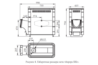 Аврора XXL Inox ДА Иллюминатор антрацит НВ - габаритные размеры