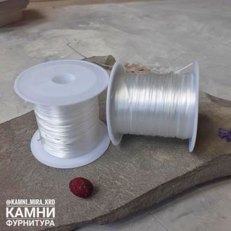 Резиночка белая упругая тонкая плоская (спандекс), 1 мм в сечении, намотка по 30 м, цена за штуку