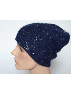 Sinyaya-shapka-vyazanaya-s-pajetkami-Vizio-Italiya-6943-CL