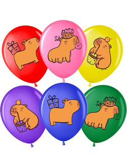 Воздушные шары с гелием "Капибара" 30см