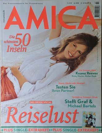 Amica Magazine July 1999 Elle McPherson, Keanu Reeves, Женские иностранные журналы, Intpressshop