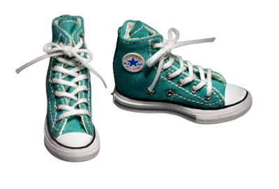 Женские кеды (зеленые) 1/6 hand-made high-top canvas women's shoes (WK-88007E) - WOLFKING