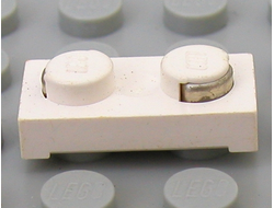 ! Б/У - Electric Plate 1 x 2 with Contacts, White (4755 / 475501) - Б/У