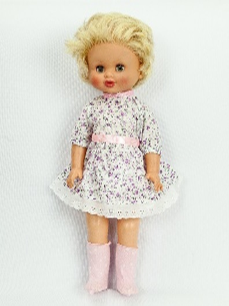 Одежда для кукол-детей: Платье с 2-х ярусной юбкой с пуговкой