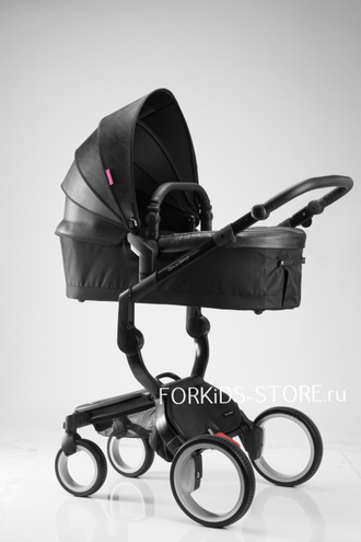 Коляска 2в1 Doux Bebe FinFin экокожа черная