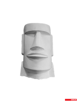 Кашпо "Моаи большой", цв. белый, Н=18см, гипс.