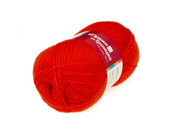 Пряжа Подмосковная для вязания 50% шерсть, 50% акрил. Длина нити и вес: Моток 100 грамм, 250 метров  цвет  1440 алый
