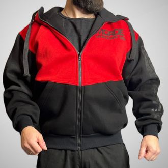 ХУДИ MORDEX с капюшоном и замком (черный/красный)