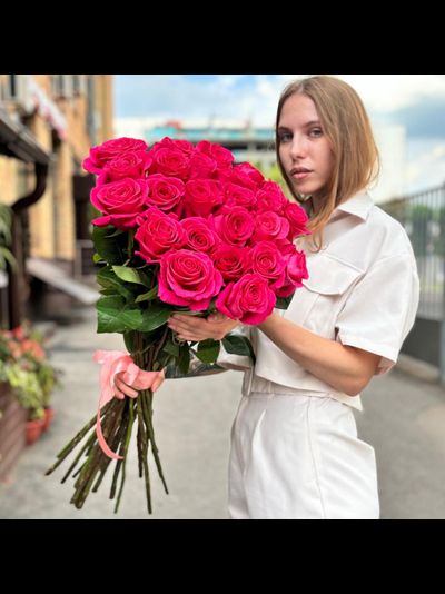 25 эквадорских роз 80 см "Pink Floyd"