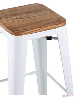 Стул барный TOLIX WOOD белый глянцевый