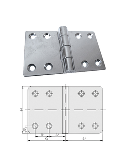 Петля неразъемная 102х64х3 мм