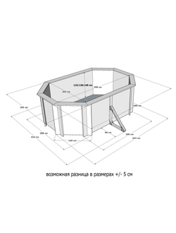 Чертеж деревянного бассейна Кристалл Иркут