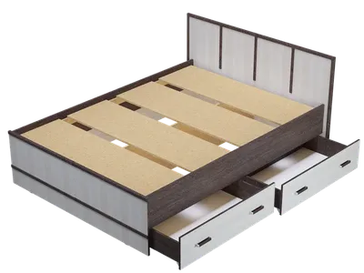 Кровать двуспальная "Сакура" 1600 с выдвижными ящиками (БТС)
