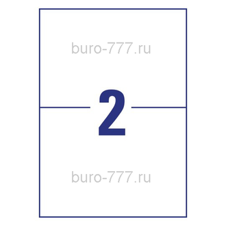 Этикетки А4 универсальные самоклеящиеся Europe100, белые, 210x148мм, 2шт/л, 100л, ELA026