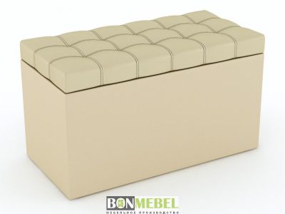 Пуф Квадро 2 с ящиком Бежевый (Бонмебель)