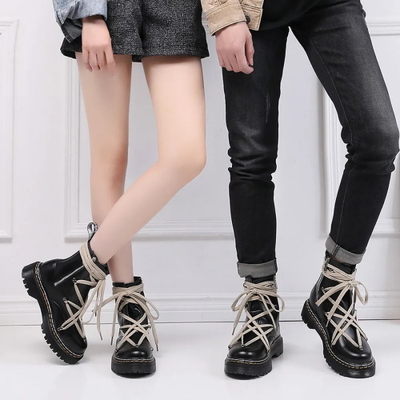 DR MARTENS RICK OWENS 1460 PENTAGRAM BOOTS DOUBLE STITCHING