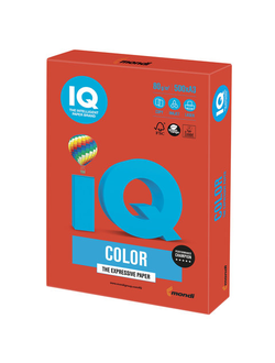 Бумага цветная IQ color БОЛЬШОЙ ФОРМАТ (297х420 мм), А3, 80 г/м2, 500 л., интенсив кораллово-красная, CO44