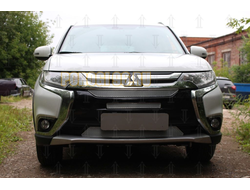 Защита радиатора Mitsubishi Outlander III 2015-2018 (3 части) chrome PREMIUM