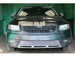 Защита радиатора Skoda Octavia A7 Scout 2013-2017 chrome