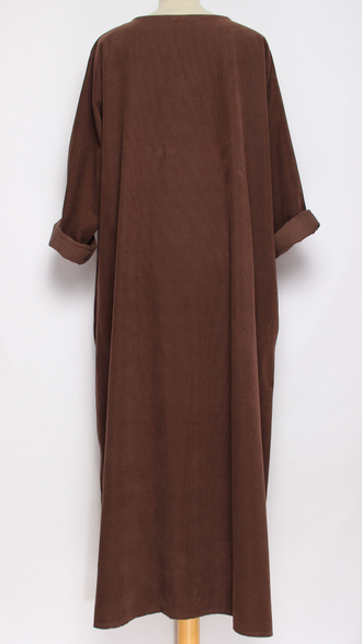 Платье  Бохо "Вельвет-пуговицы " кофе до р.54