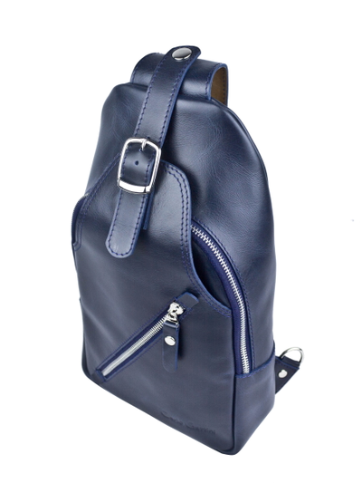 Кожаный кросс-боди рюкзак Crespino blue (арт. 3106-19)