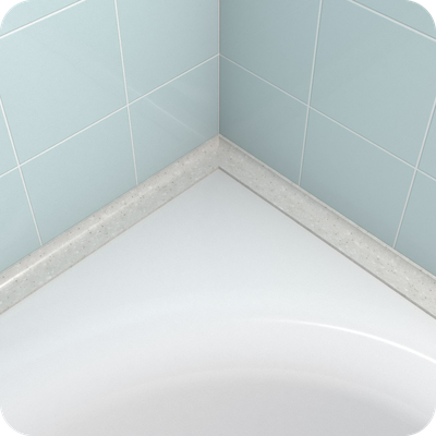Акриловый плинтус бордюр для ванной BNV ГЛ24 12х24 серый прямой монтаж в углу