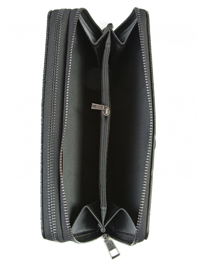 Клатч мужской с 2 молниями (крокодил/эко-кожа) (чёрный)