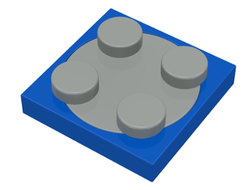 Turntable 2 x 2 Plate with Light Gray Top 3680 / 3679, Blue (3680c01)