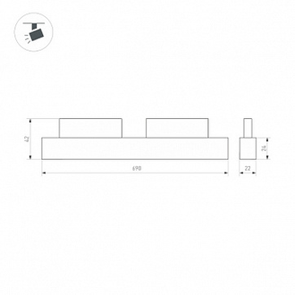 Светильник Arlight MAG-ORIENT-FLAT-L690-24W (BK, 80 deg, 48V)